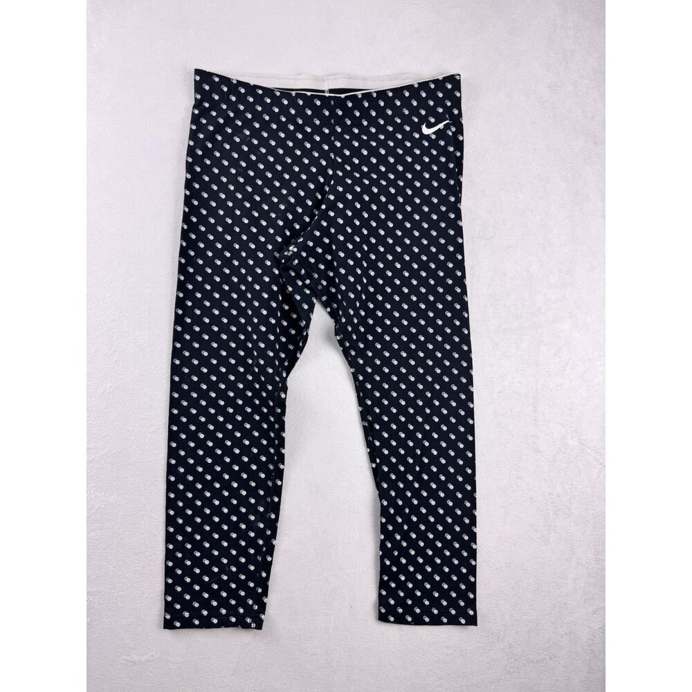 Nike Club Crop AOP2 Women’s Polka Dot Cropped Leggings Black White Large